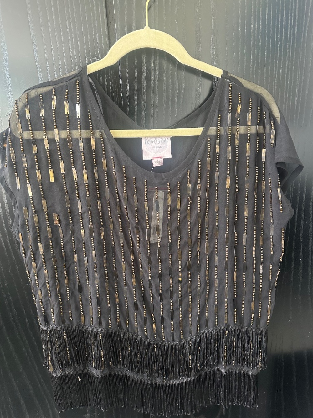 Romeo and Juliette Couture Sheer Beaded Top